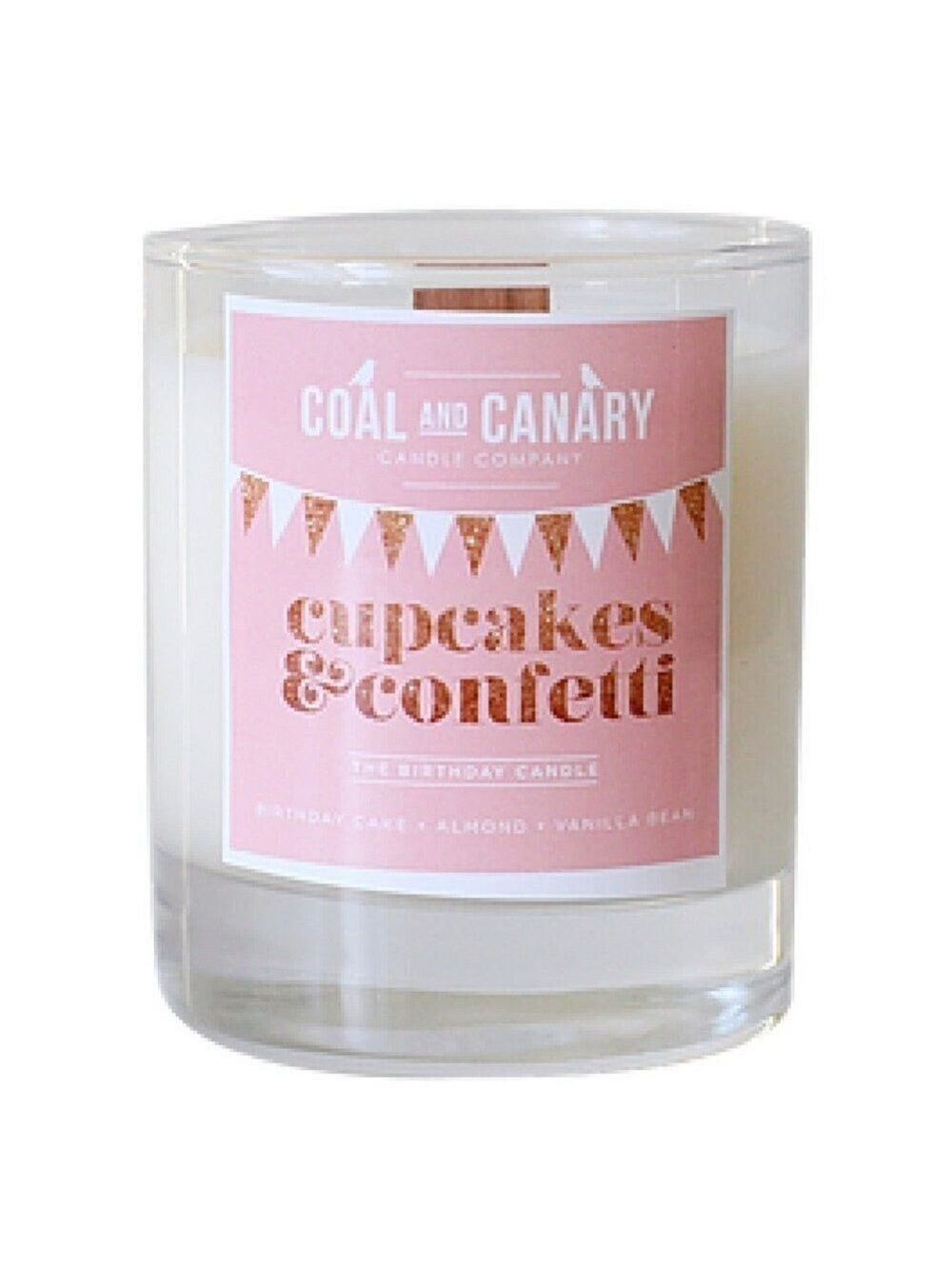 Soy Candle with Wooden Wick - Cupcakes and Confetti by Coal and Canary